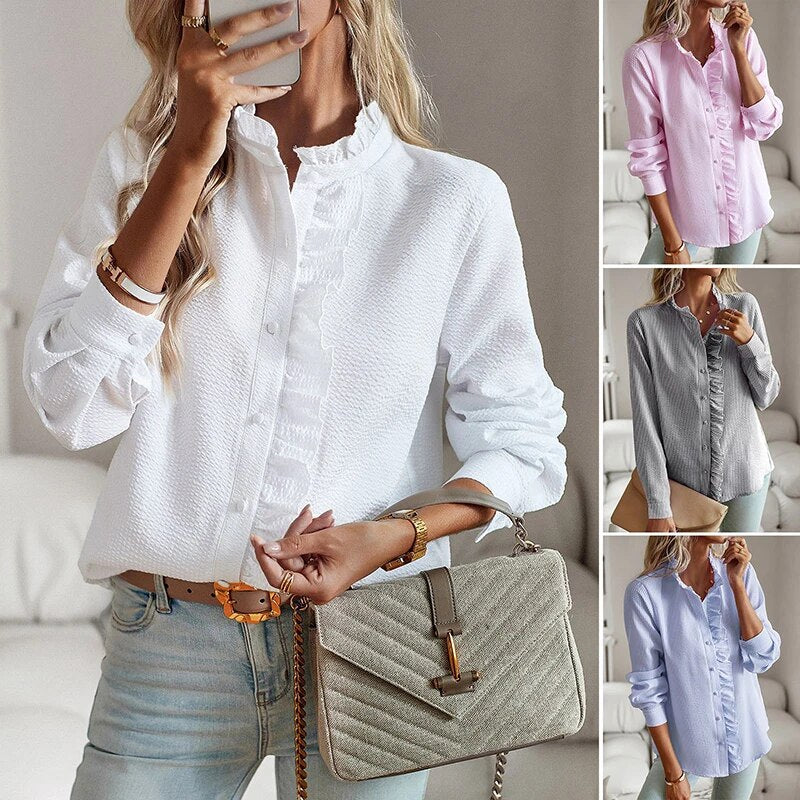 Penelope - Silk shirt with ruffles